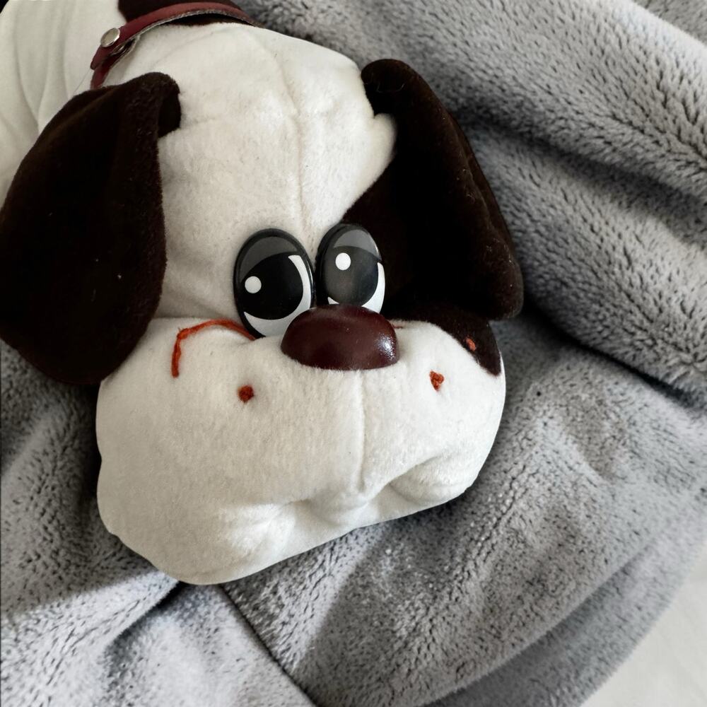 Vintage 1985 Tonka Pound Puppies Large Plush White Brown Spotted Dog